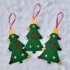 Christmas Tree Pendant Ornament with Lanyard 26 Letter Design Felt Fabric Holiday Xmas Tree Hanging Decoration