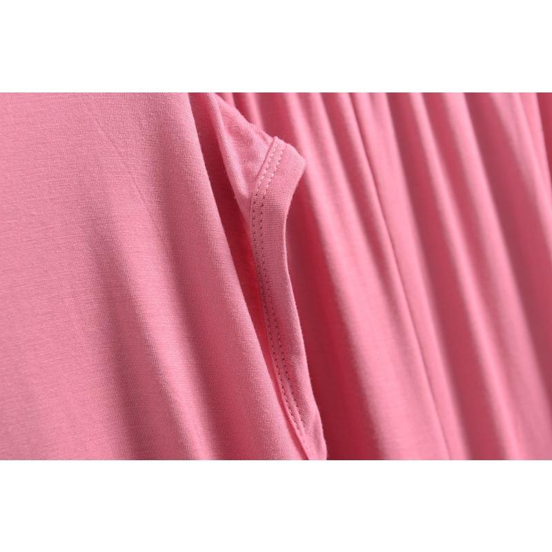 Modal V-Ausschnitt Kurzarm Caprihosen Set, Ein lockeres, übergroßes Freizeit-Zweiteiler-Set für Damen, Kann über Hauskleidung getragen werden