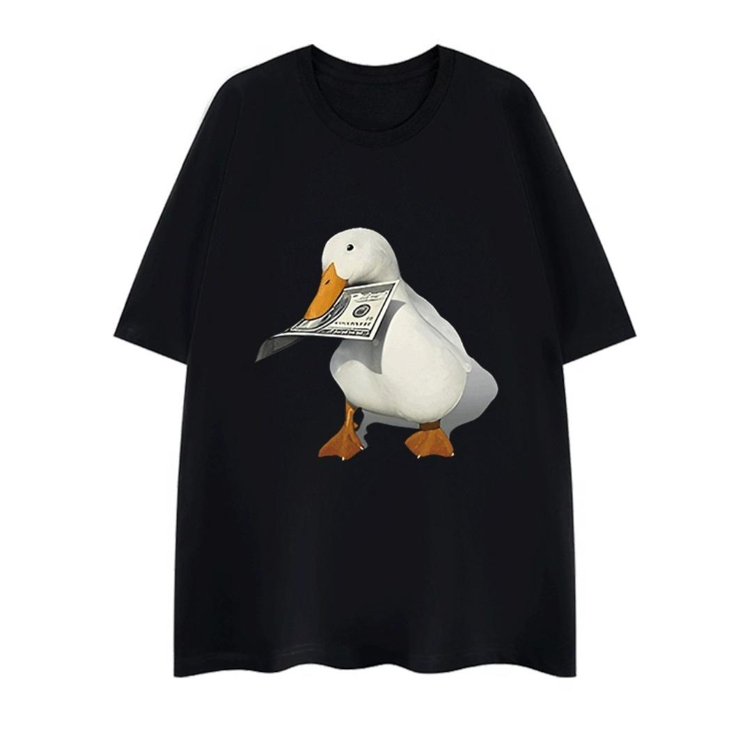 

ГОРЯЧАЯ РАСПРОДАЖА Летняя Модная Повседневная Универсальная Дышащая Футболка с Графическим Принтом Утки Чистый Хлопок Мужская Y2K 4XL