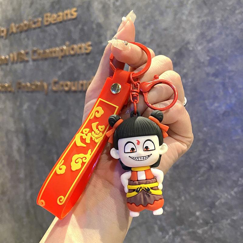 Nezha 2 Devil Child Is Born In The World, Cartoon 3D Three-Dimensional Keychain Pendant Aobing Bag Pendant Small Gift