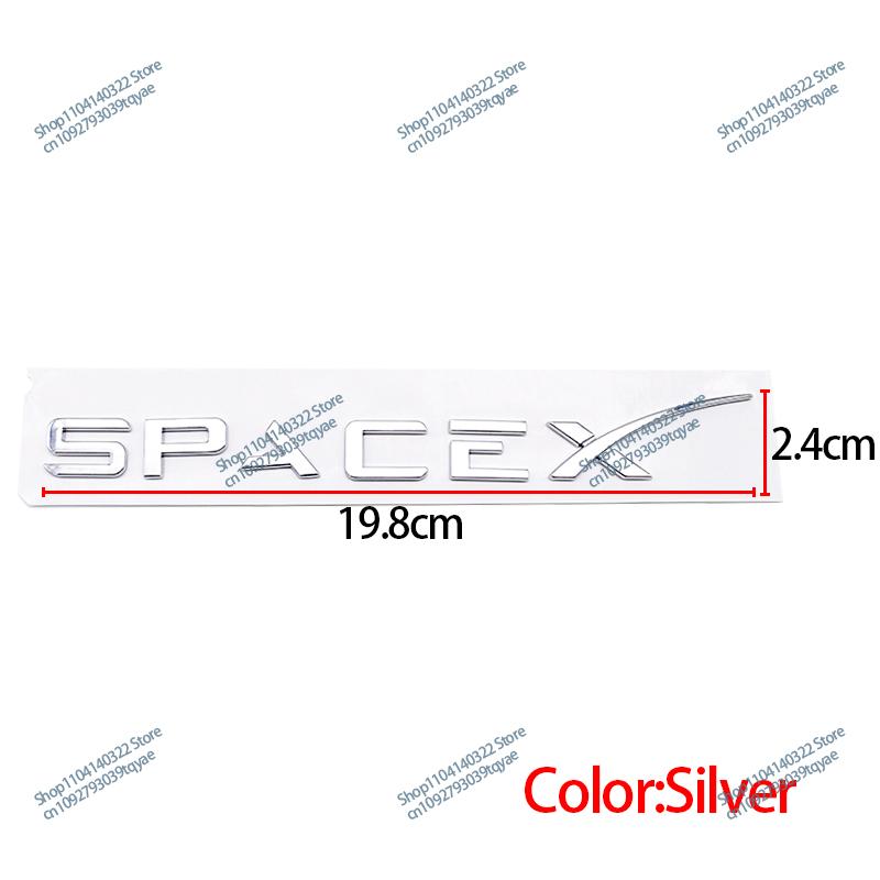 ABS SpaceX Dual Motor Sticker Fender Side Decal For Tesla Model Y S 3 X Letters Space Logo Rear Emblem Badge Trunk Accessories