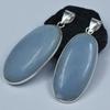Pair Angelite 142.35 Ct Pendant Healing Stone 925 Silver Oval Cut Gemstone AR-1753