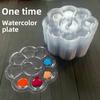 One-time Color Palette, Washable Watercolor Art Supplies for Kindergarten Children, Transparent Plum-colored Pigment Tray for Painting