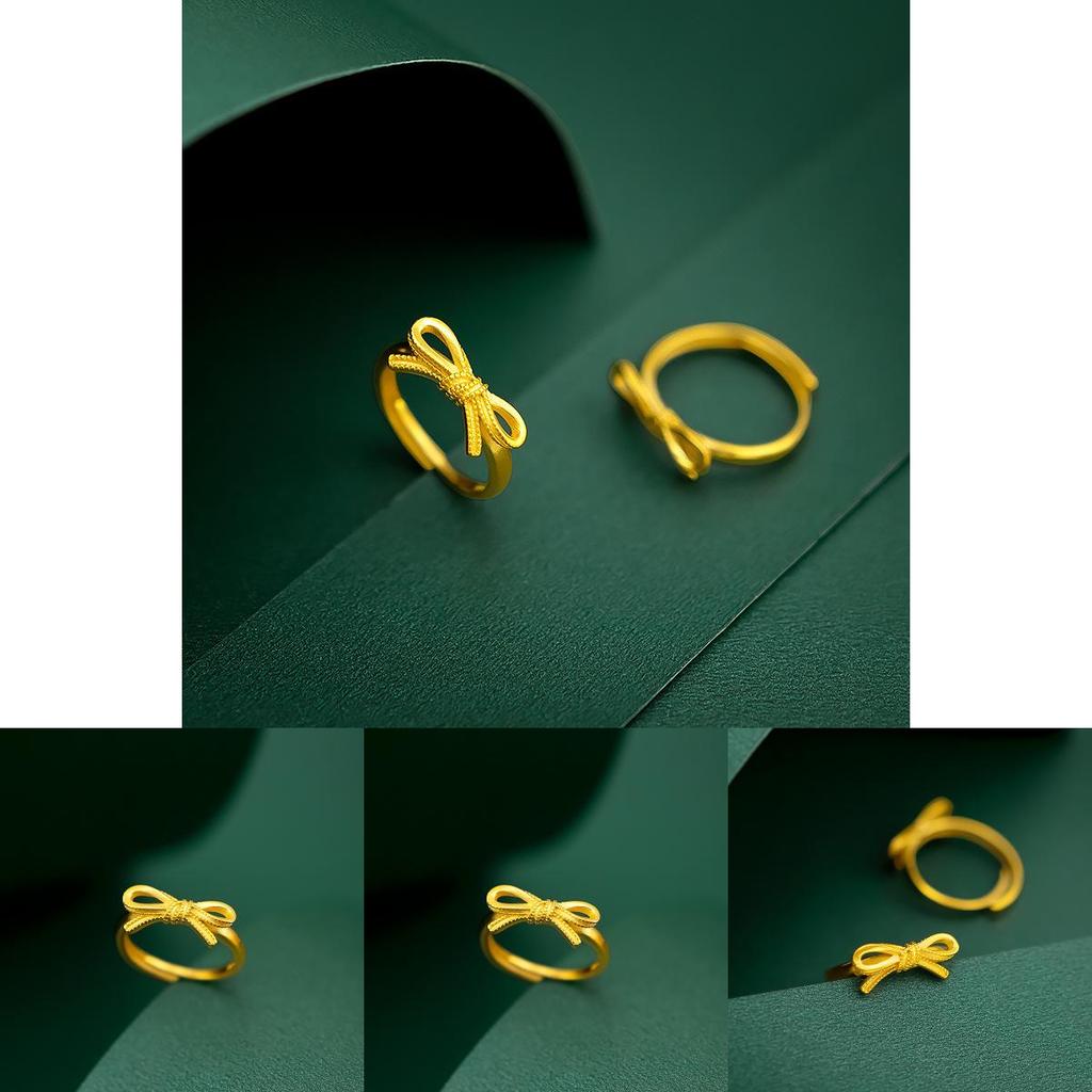 Sophisticated Gold Plated Butterfly Knot Ring For Women Perfect Fashion Accessory