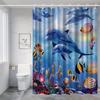 Vibrant Ocean Life Waterproof Shower Curtain For Bathroom Decor, Featuring Dolphins, Tropical Fish, And Colorful Coral Reefs