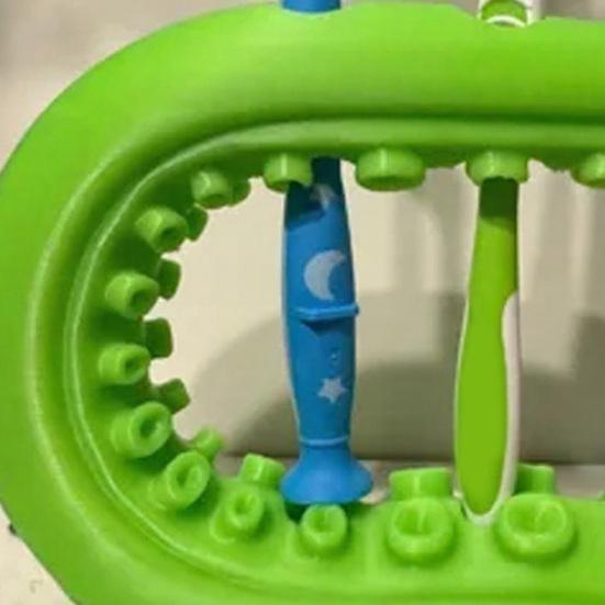 Zahnbürstenhalter 3D-gedruckt PLA-Material Mehrschlitz Badezimmer-Aufbewahrungs-Organizer Anti-Rutsch-Boden Badezimmer-Organizer