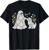 Boo-P Floral Ghost and Dog Halloween Boop Humor Design T-Shirt