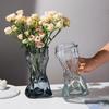 Creative Slanted Neck Glass Vase for Home or Office Decor