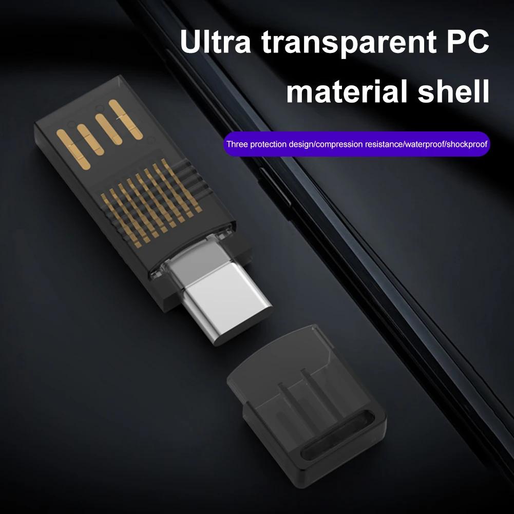 2 in 1 Card Reader OTG Adapter USB 2.0 Card Reader Secure Data Transfer Dual TF Ports Card Reader High Speed for PC Laptop Phone