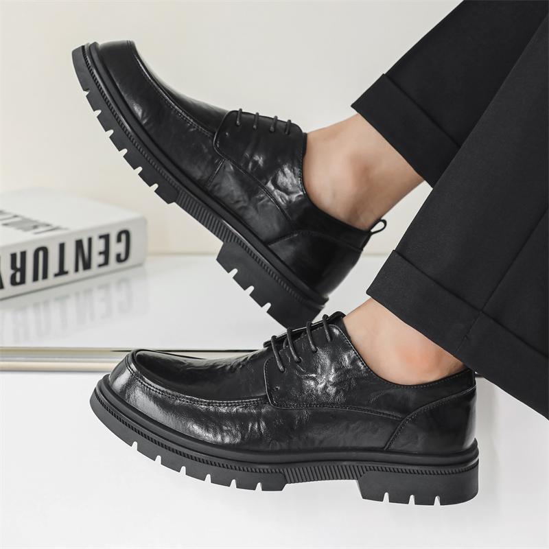 Non-slip Casual Man Business Affairs Comfortable Platform Oxford Shoes Lace-Up Men Walking Footwear Leisure Walk Driving Shoes
