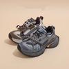 European station thick-soled heightening dad shoes women's 2025 spring new trendy cool fried street light casual running sneakers