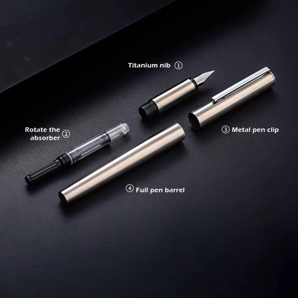 Stainless Steel Fountain Pen 0.38/0.5mm Writing Pen Simple Calligraphy Pen  Students