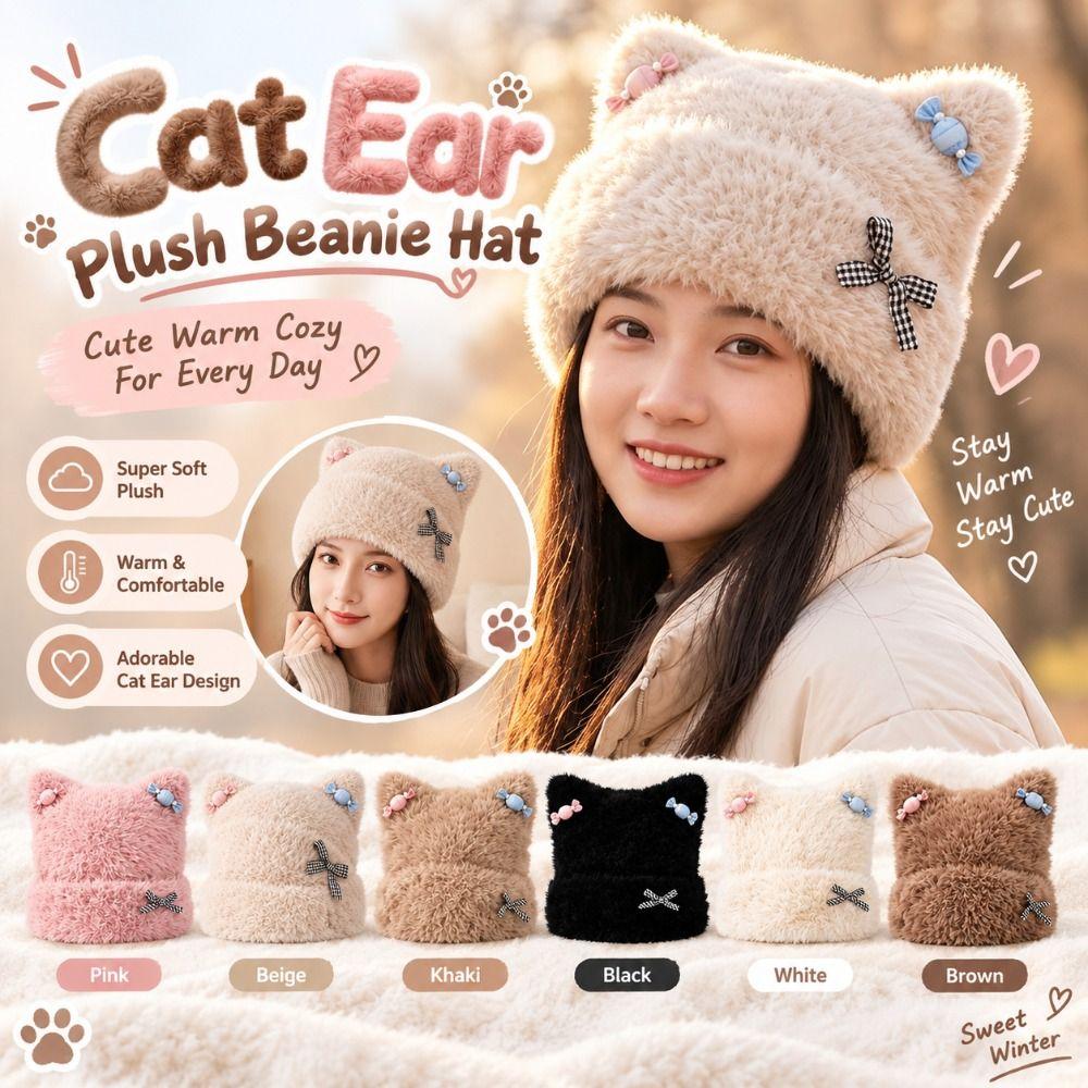 Soft Fuzzy Texture Plush Beanie Hat Warm And Cozy Fuzzy Winter Hat Women's Beanie Cap