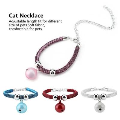 Pet Necklace Cat Collar Dog Bell Collar Pet Cat Kitten Puppy Puppy Cute Nylon Necklace Bell Collar Extension Chain