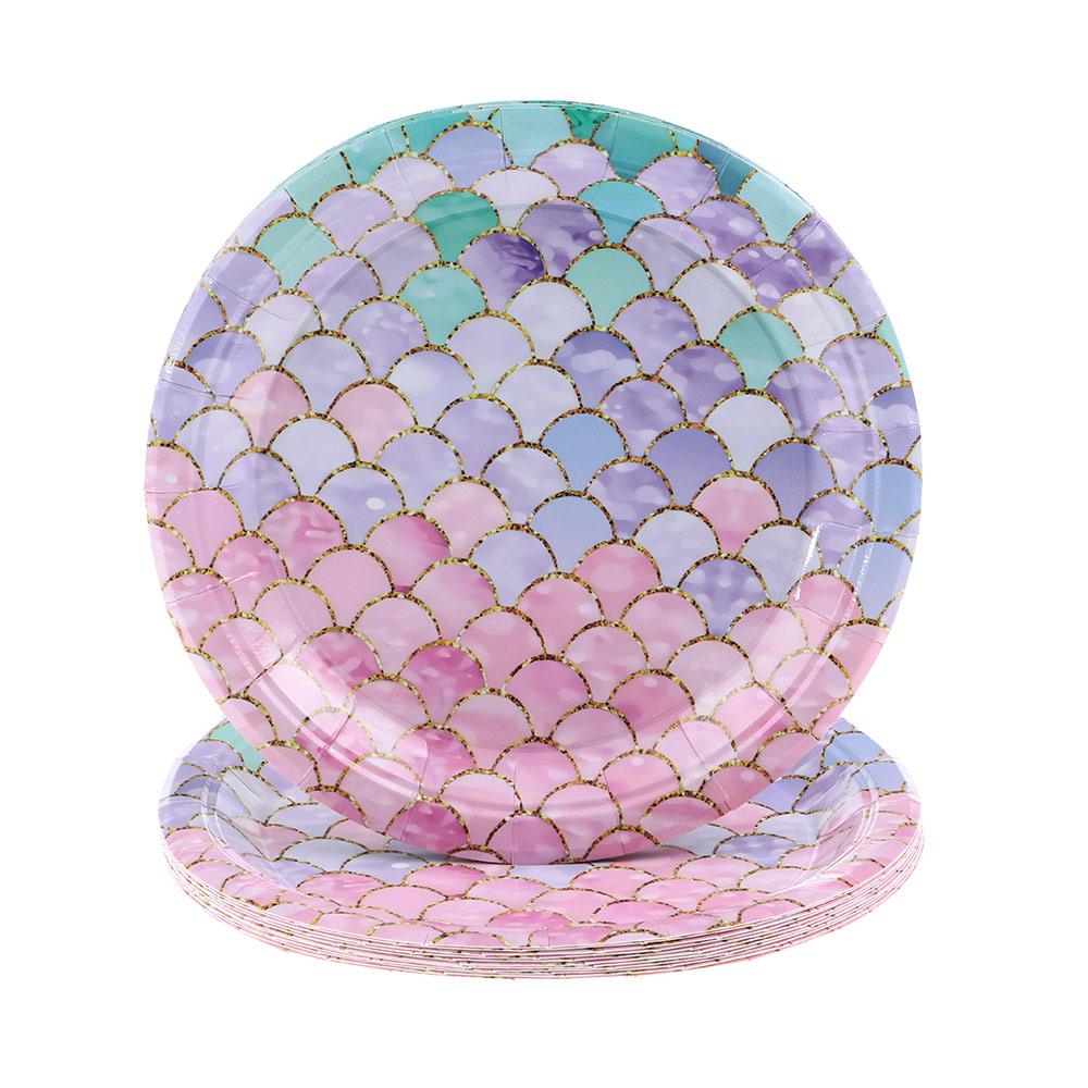 16/20PCS Wedding For Girl Birthday Napkin Under the Sea Paper Cup Little Mermaid Party Paper Plate Disposable Tableware Set