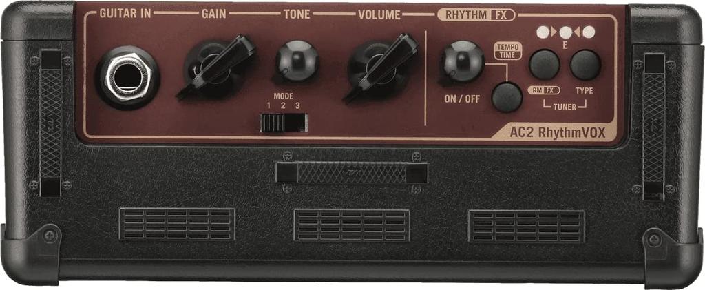 VOX AC2 RhythmVOX Guitar Amplifier, Ultra-Compact, Mini Amplifier for Home Practice, with Built-in Effects, Rhythm Patterns, and Tuner, 2W