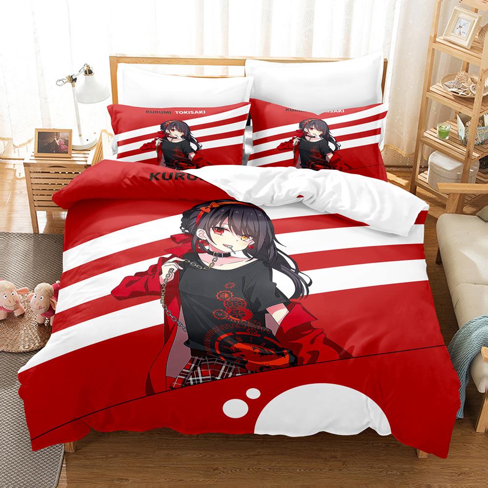 Digital Printing Chemical Fiber Sexy Beautiful Women Bedding Three-Piece Set, Starting From Approval