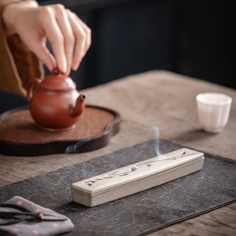 Creative Ceramic Incense Burner Home Fragrance Box Home Chinese Zen Desktop Decoration Deodorization and Moisture Removal