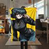 1PC Shizuku Murasaki Print Flannel Blanket, High quality Comfortable for All Seasons, Home Decor, Warmth and Comfort, Perfect for Christmas Gifts156