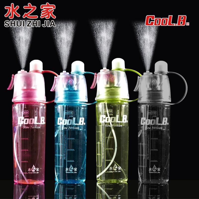 Water bottle sports plastic spray water cup kettle outdoor cooling supplement water bottle creative gift new strange cup