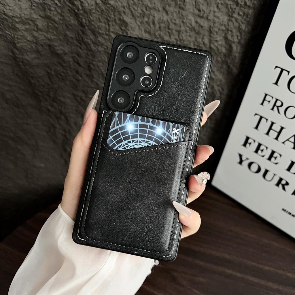 For Samsung Galaxy S25 Ultra Case Detachable Card Holder Kickstand Leather Back Phone Cover Magnetic Case