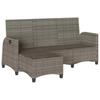 Garden Sofa with Reclining Function Cushions L Shaped Grey Poly Rattan