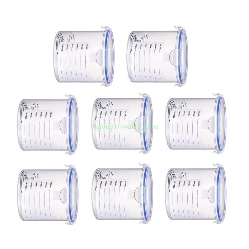 24TE 8Pcs Touch up Paint Storage Cups with Lid & Mixing Tool Paint Storage Container