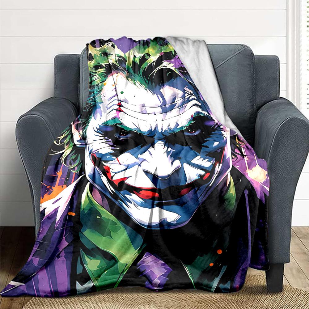 1pc Joker Flannel Throw Blanket Lightweight Soft Warm All Season Blanket for Sofa, Bed, Travel, Camping L1024216