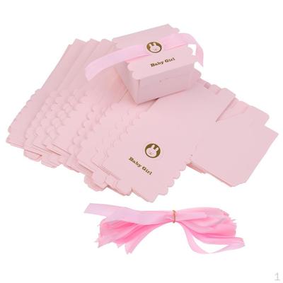 Packung mit 50 niedlichen Partygeschenken aus Papier zur Babyparty – Rosa