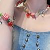 Handmade Colorful Necklace/Bracelet Fashionable Choker with Dainty Bowknot and Star Pendant Rainbow Beaded Jewelry