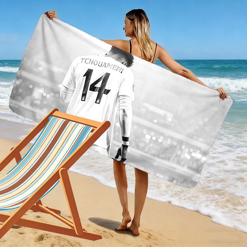 Aurelien Tchouameni Print Beach Towel, Large Soft Quick Dry Towel for Beach Camping Swimming
