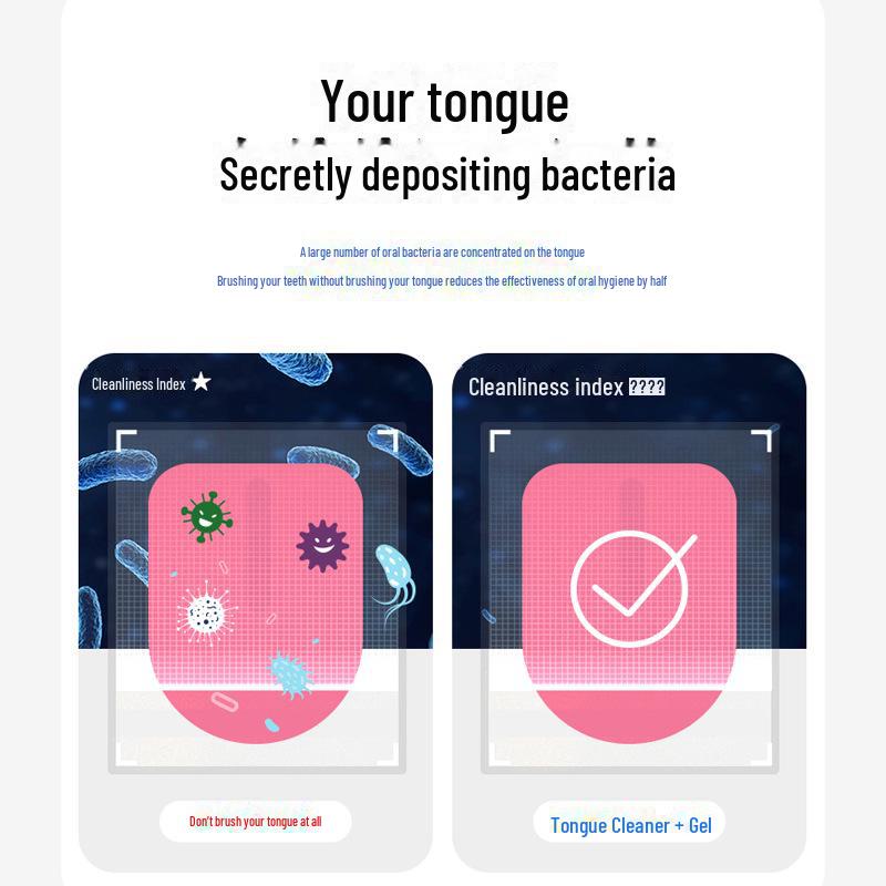 Dual-Function Soft Bristle Toothbrush & Tongue Scraper for Oral Cleaning