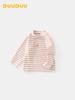 DUUDUU Striped Long Sleeve T-Shirt for Baby Boys & Girls - 2025 Korean Style Base Layer