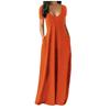 QICED Fashion Summer Spring Solid Color Print Short Sleeve U-Neck Casual Dresses Unique design