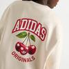 adidas Originals Ss25 Oversized Crewneck Sweatshirt Cherry Series Fashion Long Sleeve Sweatshirt Women Sweatshirt Off-White KC3004
