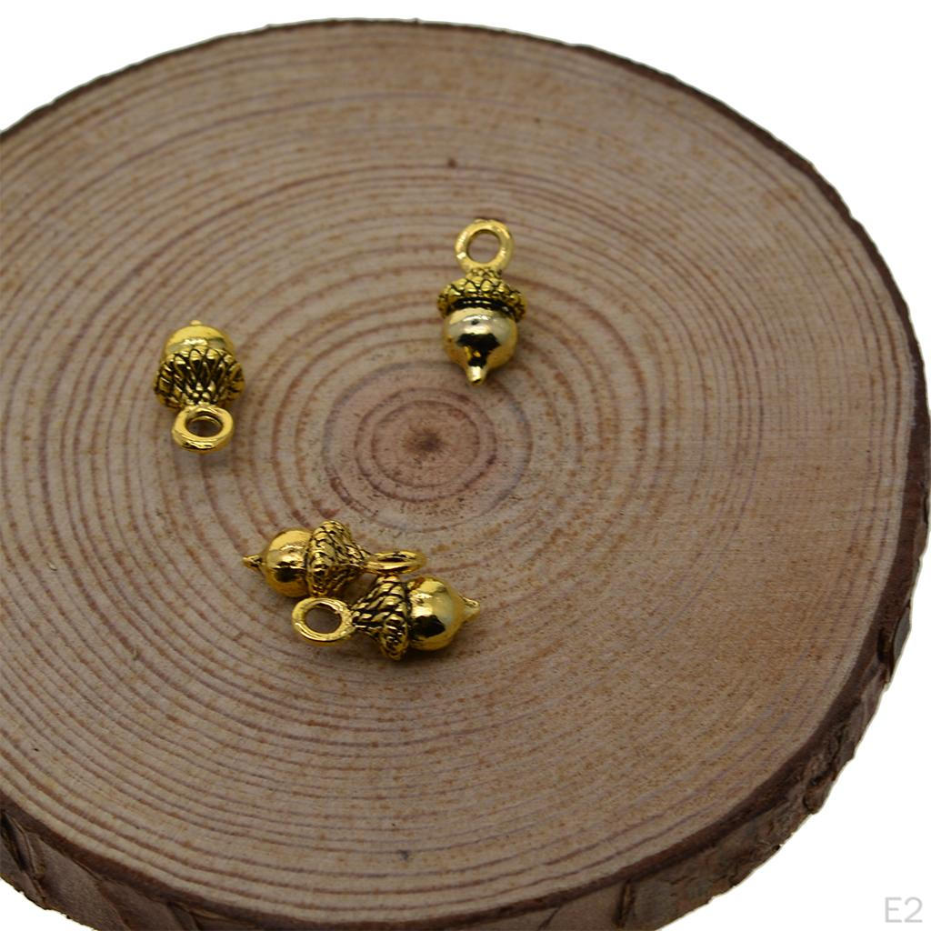 50er-Pack Metall-Frucht-Eichel-Perlen für Anhänger, Armbänder