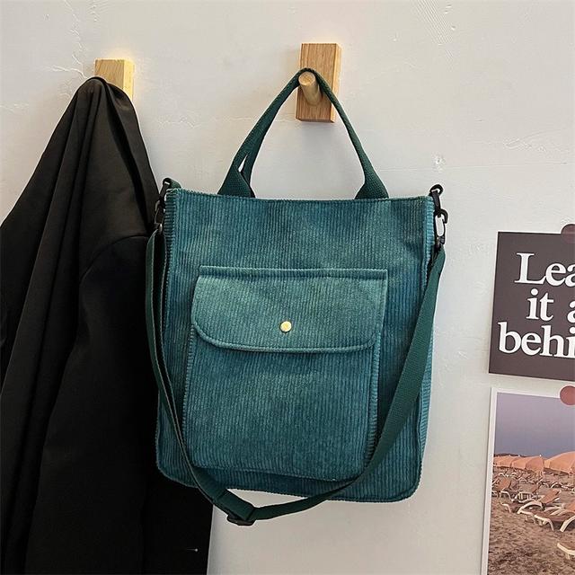 

Corduroy Bag For Womenshopper Bag Designer Handbag Autumn And Winter Girls Student Bookbag Female Canvas Shoulder Tote Bag