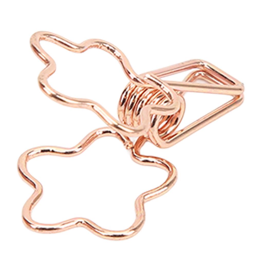 100pcs   Clips Cute Flower Shape Metal Hollowed   Tail Clips Paper Clamps for   Document Ticket
