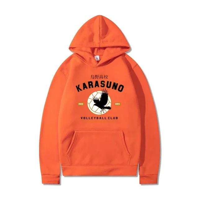 

Autumn Winter Hoodies Cartoon Japanese Anime Street Wear Karasuno Flyover Pattern Men s and Women s Warm Sweatshirts S