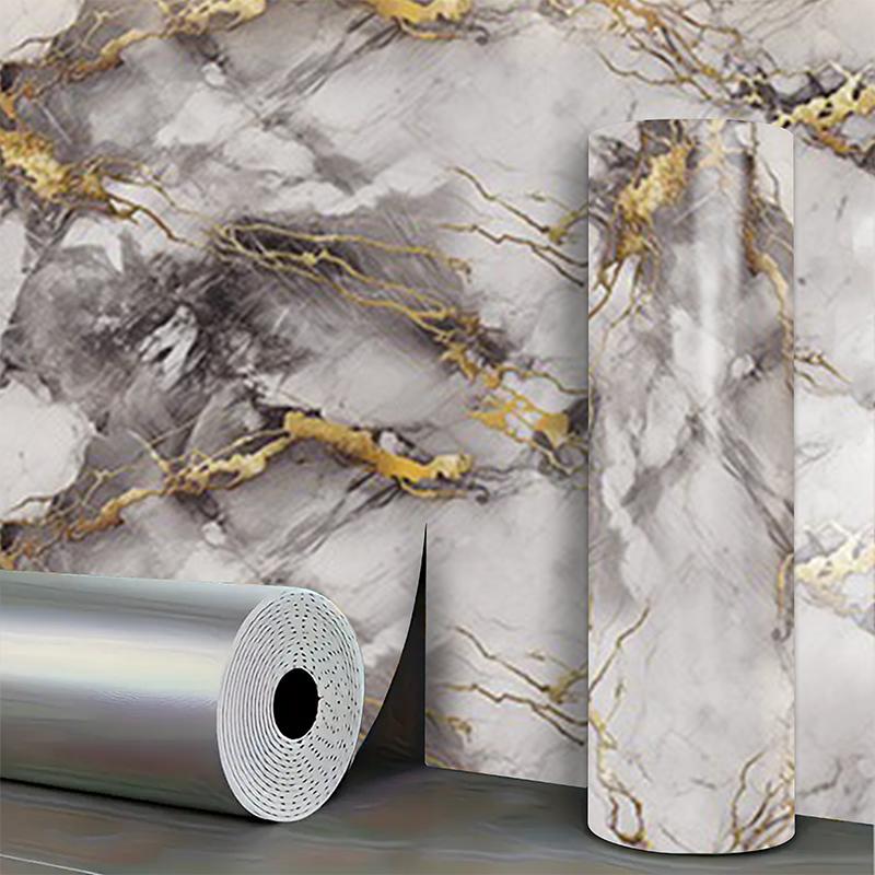 1 Roll of Self-Adhesive Imitation Ceramic Tile Waterproof PVC Wall Sticker for Bedroom and Living Room Decoration Wallpaper
