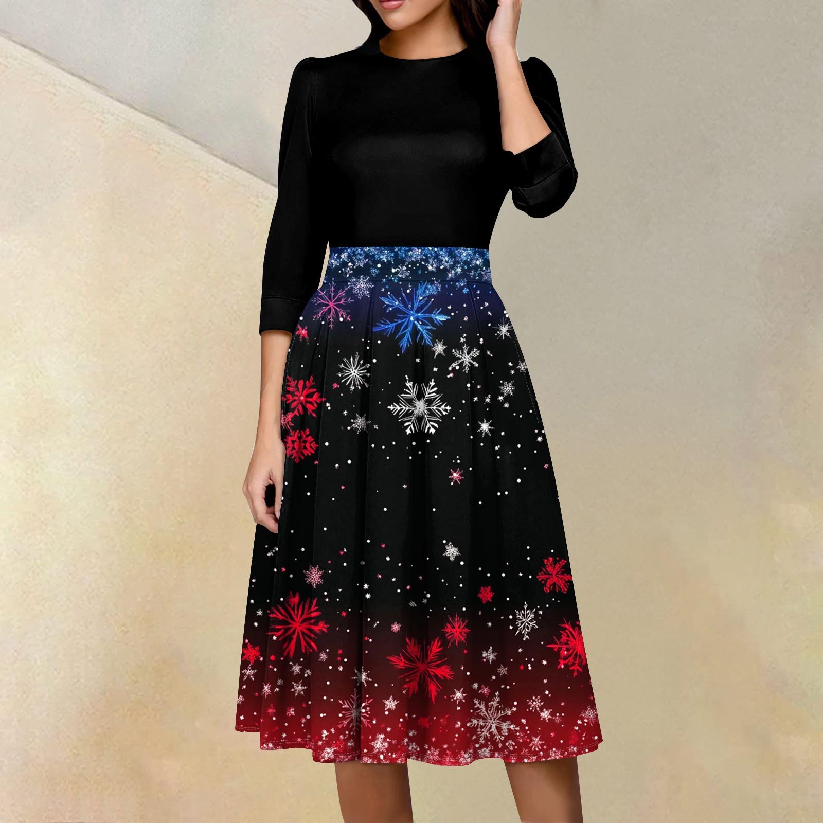 

Жіноча повсякденна та модна сукня з квітковим принтом із рукавом 3/4 із застібкою-блискавкою на спині XL