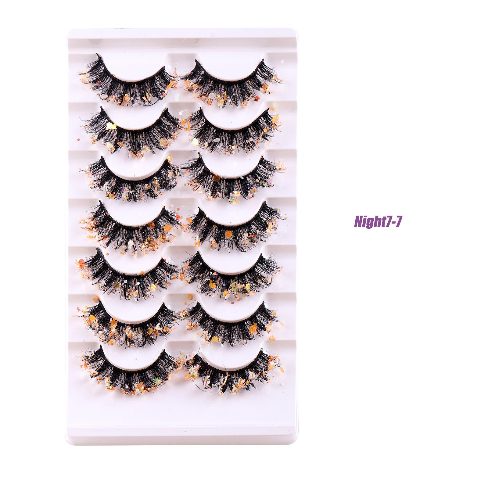 

Новый продукт, накладные ресницы с блестками из химического волокна, светящиеся сценические густые вьющиеся ресницы