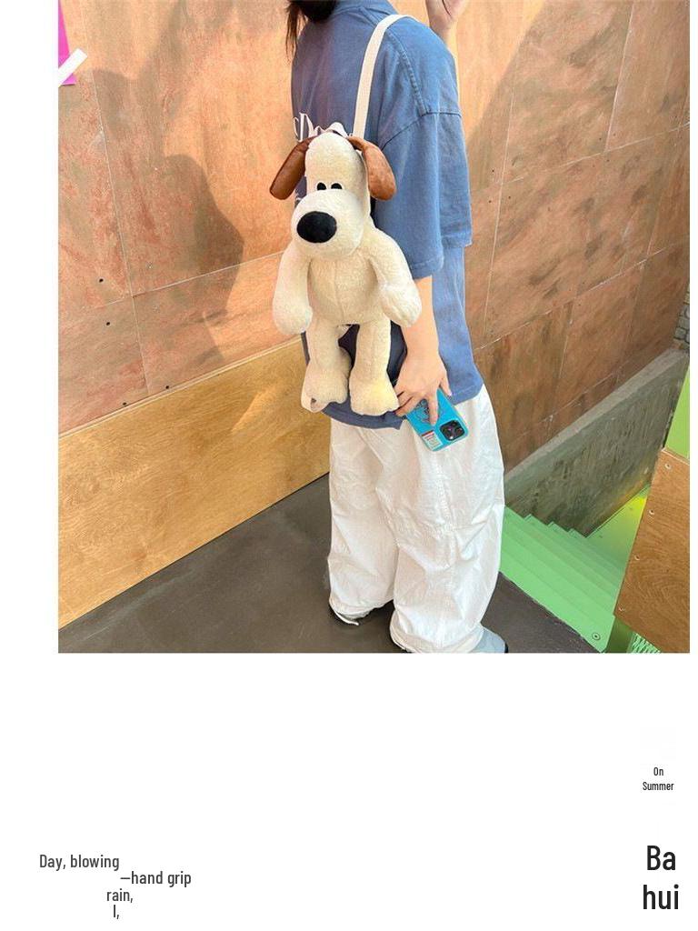 Adorable Puppy Dungaree Plush Backpack Doll | Soft Cartoon Plushie | Cuddly Birthday Gift for Kids