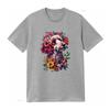 Vibrant Floral Poodle Dog Print Casual Nature Art T Shirt vintage Washed Unisex designer clothes fashion Stretched