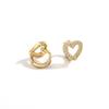 Heart Round Ball Flat Helix Piercing Earring golden Ear Studs Geometric Zircon Exquisite Trinket Studs Aretes