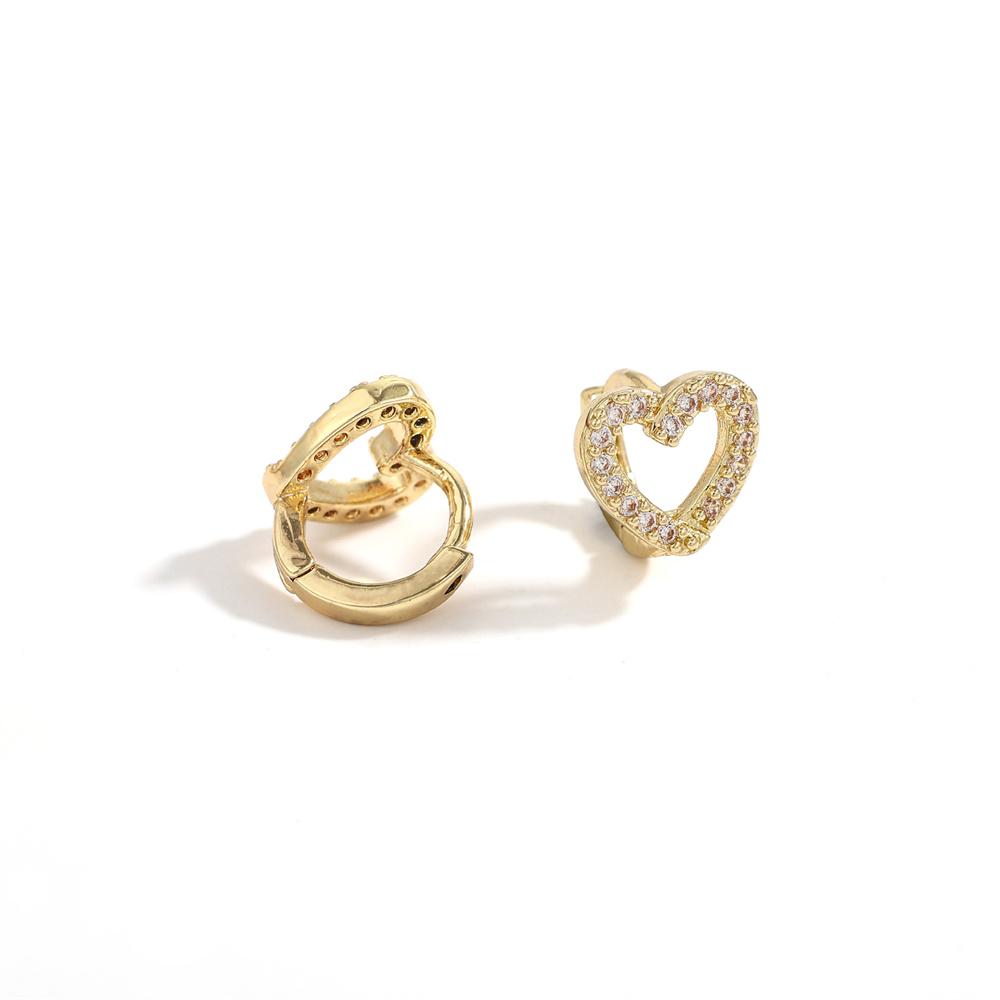 Heart Round Ball Flat Helix Piercing Earring golden Ear Studs Geometric Zircon Exquisite Trinket Studs Aretes