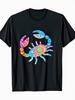 Tie Dye Skorpion Grafik Unisex T-Shirt Atmungsaktiv Rundhals Lässiges Reise T-Shirt