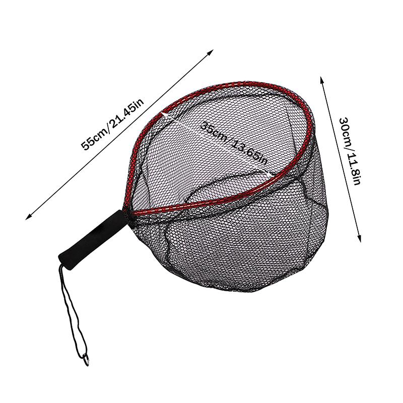 Portable Fishing Nets Ultralight Aluminum Alloy Silicone Wear Resistance Mesh Hand Dip Casting Landing Net For Fly Fishing