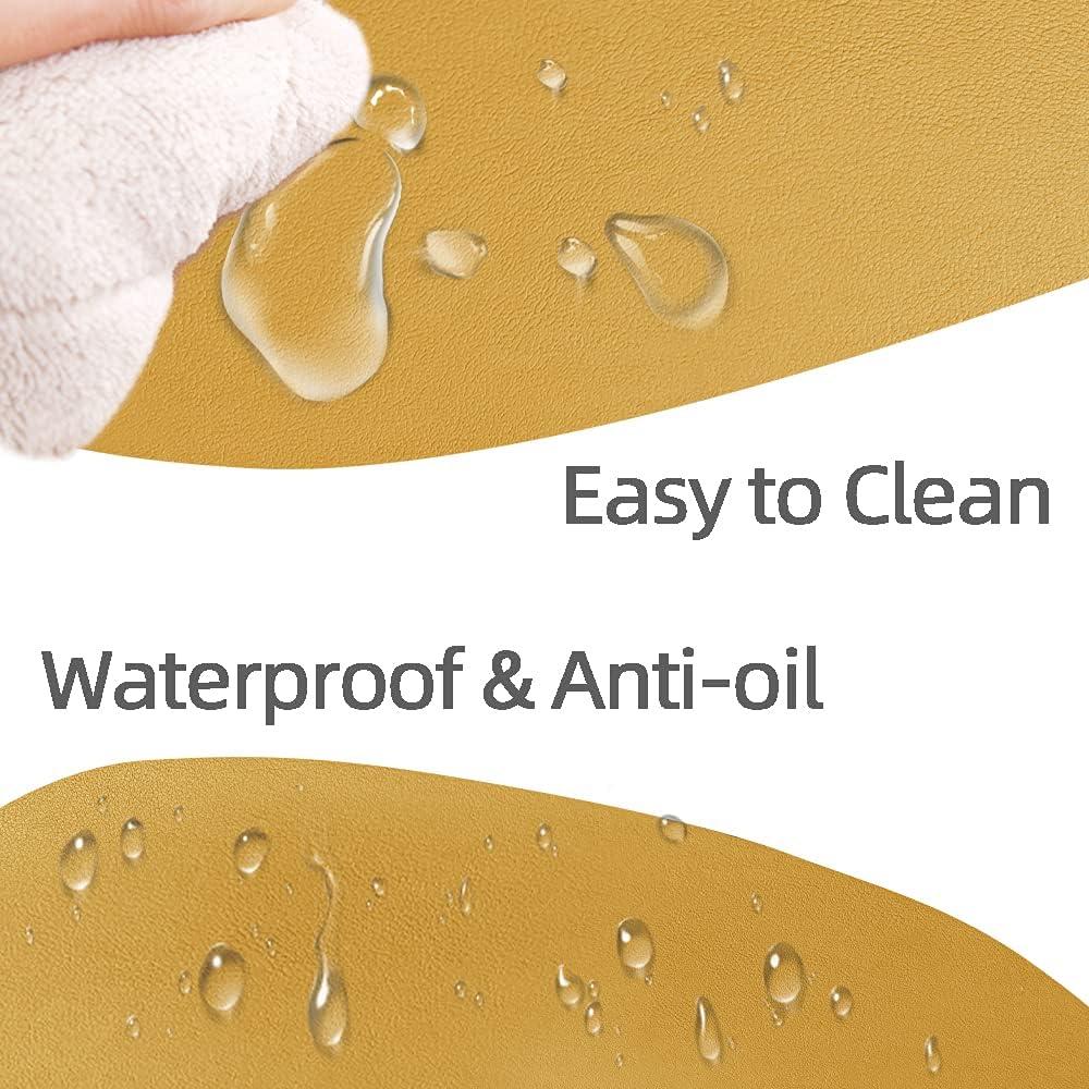 Faux Leather Placemats - Waterproof - Wipe Clean - Heat Resistant - Anti Slip Dining Table Place Mats,Suitable for Indoor