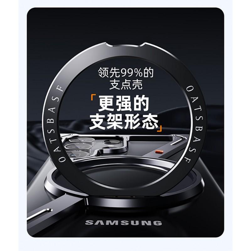 Metal Frame Phone Case S26 Ultra S25 S24 Slim Borderless With Rotating Stand Magnetic Heat Dissipation